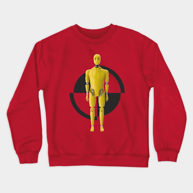 Crash Test Dummy Yellow Man Testing Car Crash Crewneck Sweatshirt by ActivLife